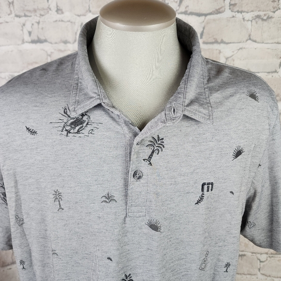 Travis Mathew Ice Breaker Performance Pique Polo Shirt Heather Gray Size - Picture 4 of 15